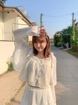 ウォッシュコットン セミシアー クロップドシャツ