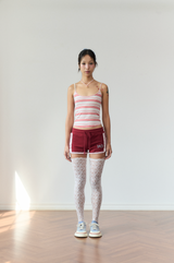 stripe sleeveless red