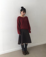 ミルンストライプアシンメトリーミディスカート