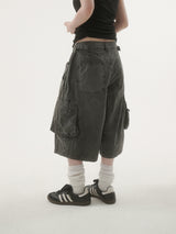 Piker snap cargo bermuda pants -3C