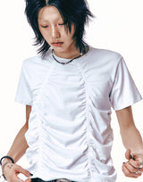[0055] フロントシャーリング半袖Tシャツ (White)
