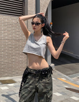 フィリーカッティングワイドクロップスリーブレス