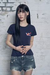 VC Signature Embroidered Slim Fit Short Sleeved T-SHIRT [UK]