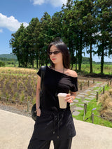 [MADE] Cunpose Unbalanced Off-Shoulder T-shirt