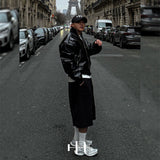 [HFORUS MADE]Blend leather crop jacket