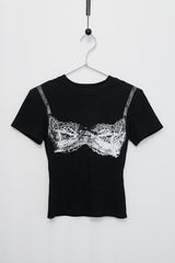 Ribbon Printing T-shirt (Black)