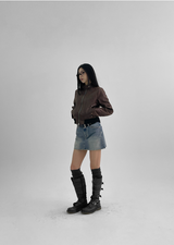 [B-DENIM] ビンテージミニスカート 038