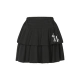 SAHARA LEOPARD CROSS TIERED SKIRT (2Color)