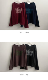 Zabel Brush Raglan Napping Long Sleeve Tee
