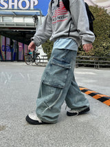レフレクターストラップカーゴデニムパンツ