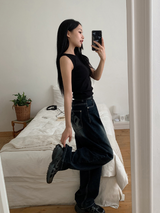 DEVELOP Print Denim Wide Pants