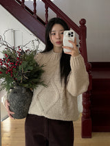 [MADE] MUHR ハイネックケーブルニット