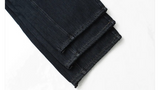 Foton waist banding side incision fleece denim wide pants