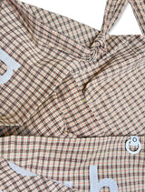 000Design Cotton Check Tie Bag / Olive