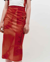 Embroidered Graphic Jersey Skirt _ BROWN