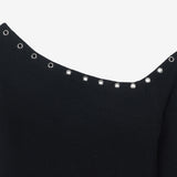 Studded Off-Shoulder Black