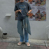 ASCLO Lung Semi Wide Cut Denim Pants