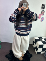 クリームテディシープファーロングパンツ🧸🤎🐑🖤3COLOR