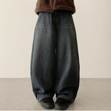 ニューイット ヘムスナップ デニムワイドパンツ
