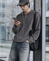 (UNISEX) マルチ ストライプ フード ロングスリーブ