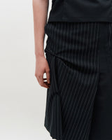 DOZI - Pinched Stripe Skirt _ BLACK