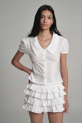 Milk jam bakery blouse, White
