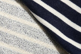 Striped Crop Hood Zipup (Navy)