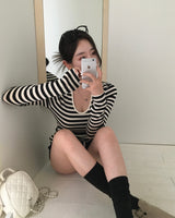[MADE] Eden U-Neck Striped Long Sleeve T-Shirt