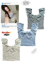 Romance Flower Shirring Sleeveless Top