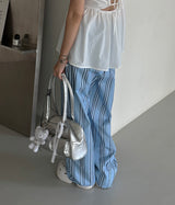 Freedom striped wide pants
