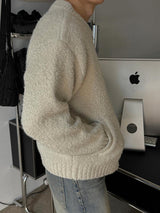 ASCLO Boucle Like Zip Up Cardigan (4color)