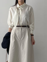 Edel Pintuck Flare Long Skirt