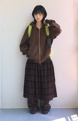 dusty checkered long skirt