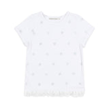 Lace Star Layered Tee (White) F25QB118