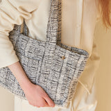 Wool Tweed Bag White