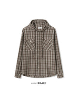 Plaid Check Hooded Shirt (2 Colors)