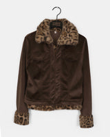 Rotel Leopard Fur Corduroy Jacket