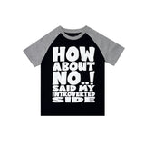 HOW ABOUT NO Tシャツ (グレー/ブラック)