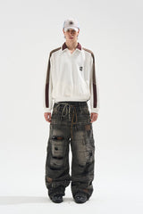 Washed Grey Baggy Jeans