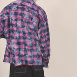 smoke wash check shirt_purple