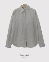 Peach Stripe Loose Fit Shirt (4color)