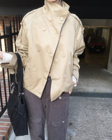 Double button short trench jacket