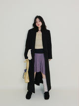 Stutch Solid Wool Long Coat (Lining Fleece-lined)