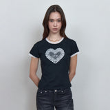 C LACE-PANEL GRAPHIC T-SHIRT_BLACK