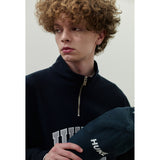 HUKE Logo Black Half zip-up MTM