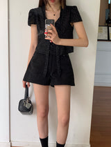 [MADE] Shimiz Dotted Puff Blouse