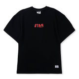ボールドバックセミオーバーサイズTシャツ Black / White