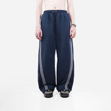 HIERARCHY STUDIOS TMTNW - Dusty Blue Four Stripes Baggy Pants