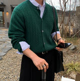  all-day round neck knit cardigan