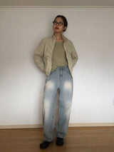 light sand denim wide long pants